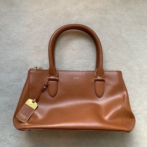 Ralph Lauren Cognac Leather Handbag